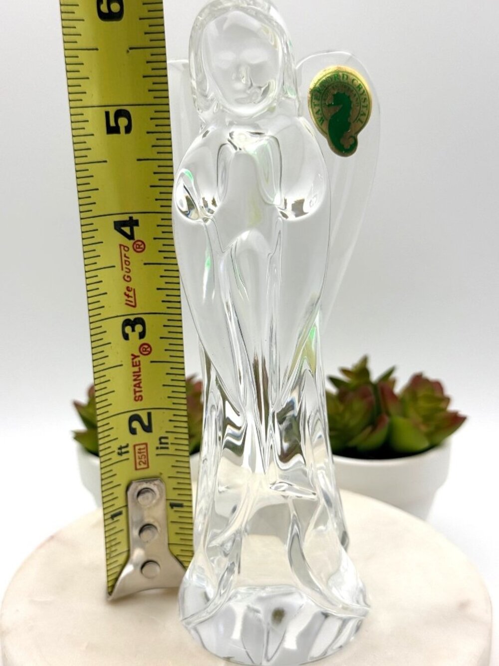 Waterford Crystal Praying Angel Figurine Nativity Collection Made In Ireland 6"